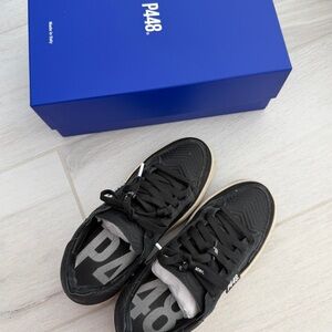 P448 Woman’s Black and beige leather Sneakers